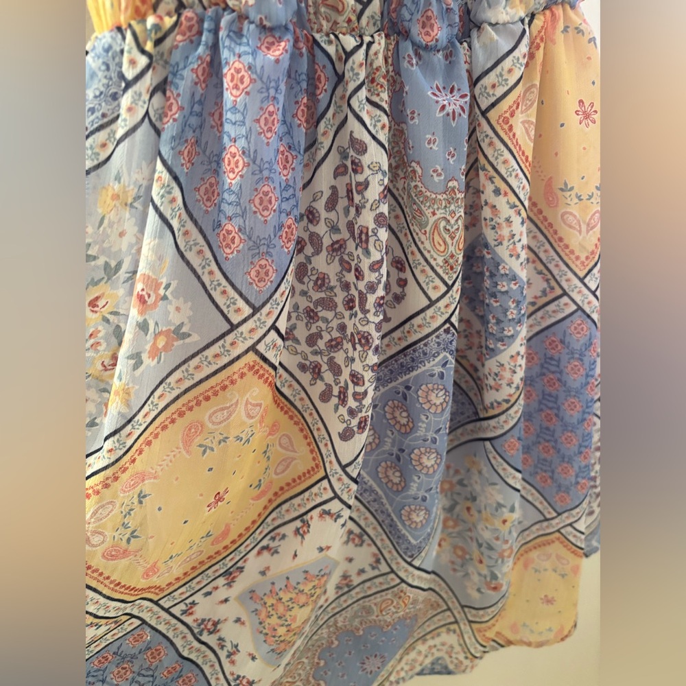 Papaya Patchwork Style Mini Sundress - image 5